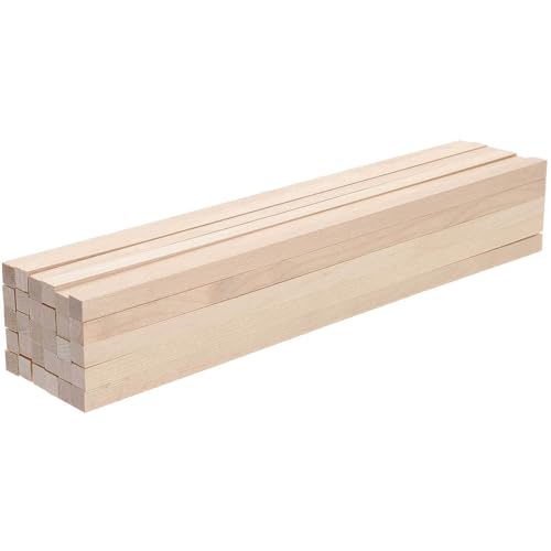 Gadpiparty Varillas de Madera Cuadradas sin Terminar 10X10 MM 30 CM de Largo 30 Piezas para Manualidades Bricolaje y Decoración Palitos de Madera Artesanal para Proyectos Creativos