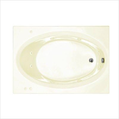 Bermuda 42 x 60 x 23" Rectangular Whirlpool Jetted Bathtub Color/Trim / Tile Flange: Biscuit / Polished Chrome / No
