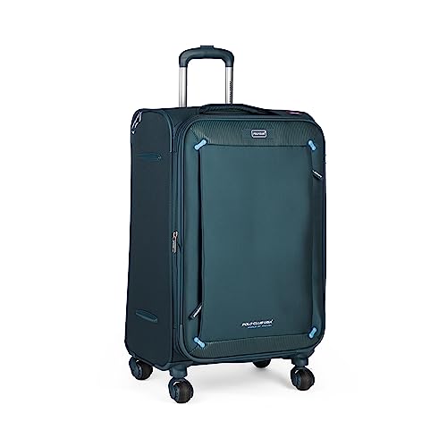 Image of POLO CLUB - USA NewEngland Nylon Soft Sided 4 Wheeler Spinner Luggage Set /Cabin and Check-in Suitcase /Trolley Bag for Travel Set of 3 (Large- 75 Cm, Medium- 65 Cm, Small- 55 Cm) - Green
