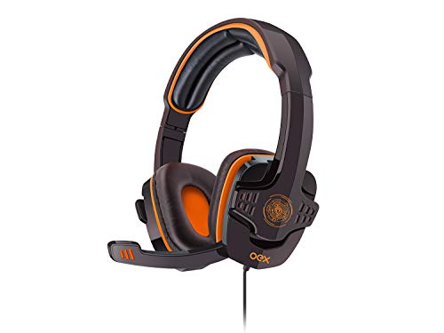 OEX Hs203 Headset USB Target, Controle de Volume no Cabo, Preto/ Laranja