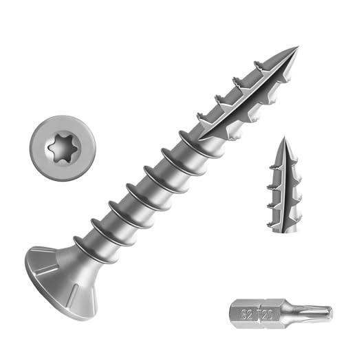 Image of Wensilon #8 * 1-1 /4 inch 304 Stainless Steel Deck Screws, (1300pcs) 5 lbs.Exterior Wood Screws, Rust Resistant Epoxy Coated, Bronze, T20 Star Bit