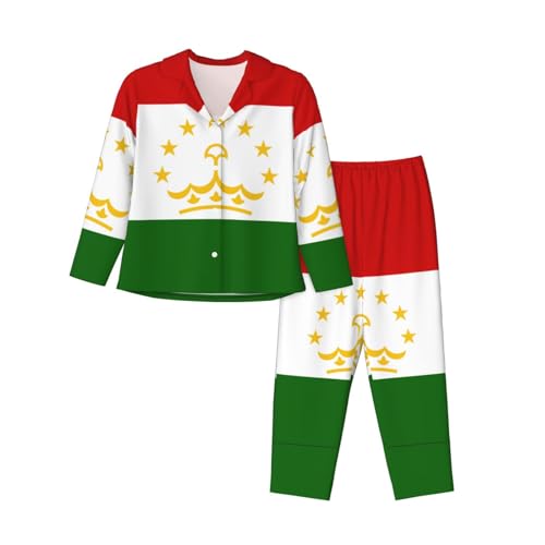 Ensemble pyjama drapeau Tadjikistan vêtement de nuit manches longues 2 pièces homewear