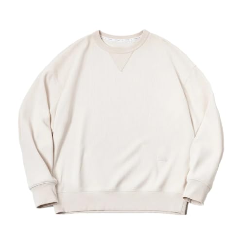 YTR6TW Men Round Collar Heavy Sweatshirts Spring Basic Styles Long-Sleeved Pullover T-Shirts Beige White steampunk buy now online YTR6TW Men Round Collar Heavy Sweatshirts Spring Basic Styles Long-Sleeved Pullover T-Shirts Beige White steampunk buy now online