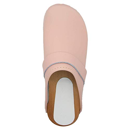 Image of Bjork Maja Wood Open Back Leather Clogs
