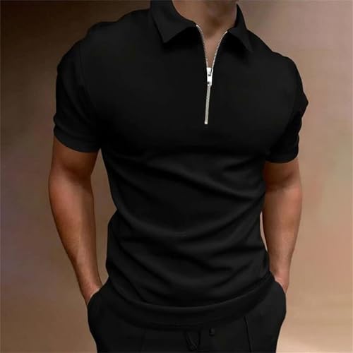 Polo homme manches courtes vêtement travail boutonné haut golf fin respirant - 2