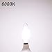 Lamsky E14 LED Filament Candle Shape Light Bulb,E14 European Base Bulb,Daylight 6000K 200LM 20W Equivalent,C35 Clear Glass Torpedo Shape Bullet Top,No-Dimmable (4-Pack)