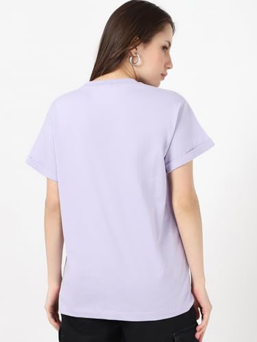 T-shirt typographie pour femme ample à imprimé graphique moderne