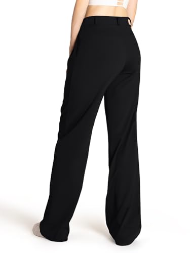 Safort Wide Leg Pants Women Dress Pants 28"/31"/34" Business Casual Trousers Work Office Loose Slacks Belt Loops Pockets2