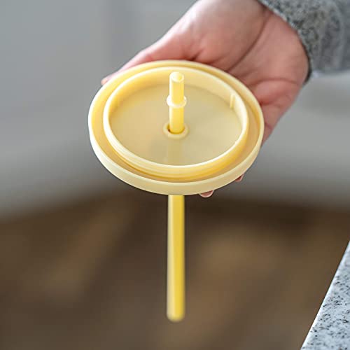 Strata Cups Acrylic Tumbler With Lid And Straw (Pack Of 4) - 22 Oz Pastel Colored Cups | Double Wall Yellow Plastic Bulk Tumbler With Lids And Free Straw Cleaner, Tumblers For Vinyl Projects #TOP5