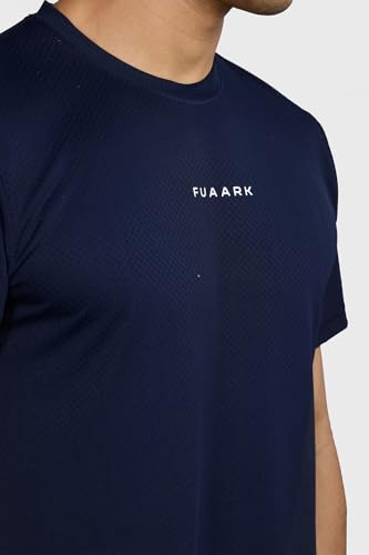 Image of FUAARK Men Solid Slim Fit Polyester Gym & Running Wear Tshirt