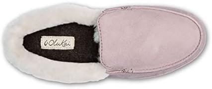 OLUKAI Ku'una Slipper, Women's Slip-On Shoes, Genuine Shearling & Premium Nubuck Leather, Drop-In Heel Design, Cozy & Ultra-Soft Comfort Fit, Soft Pink/Soft Pink, 11 | Image 1