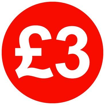 £ Red Price Stickers - 30mm - £3, 2000 — image 1