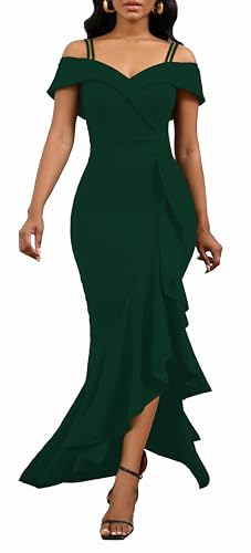 Image of FairyLove Women's One Shoulder Sleeveless Formal Ruched Bodycon Fashion Dress Belted Cocktail Dresses