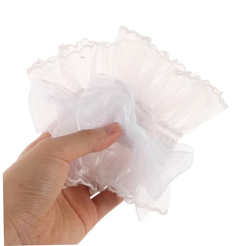 Hemoton 1pair Lace Fingerless Gloves for Women Elegant Tulle Arm Sleeves Feminine Bow Design for Weddings Bridal Prom and Dance Parties3