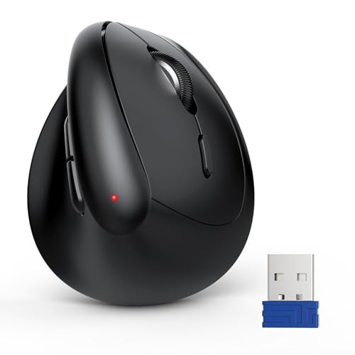 TECKNET Ratón Ergonómico Pequeño, Mini Ratón Vertical Inalámbrico para Manos Pequeñas, 4800 dpi 5 Niveles de dpi Ajustables, 6 Botones, Ratón Inalámbrico Silencioso de 2,4 GHz para Portátil, PC, Mac