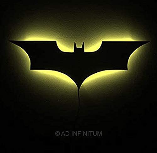 Image of AD INFINITUM LED Wall Lamp, Comic Lover, Bat Cave, Night Lamp, for Gift, Kids Room, Gaming Setup, Gaming Room, Man Cave with Mobile App Support (Dark Knight Multicolor)