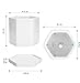 POTEY Ceramic Planters Indoor with Saucers - 4.1 Inch Succulent Plant Flower Pots Glazed Container with Drain Hole - Set of 3, Pure White, Hexagon