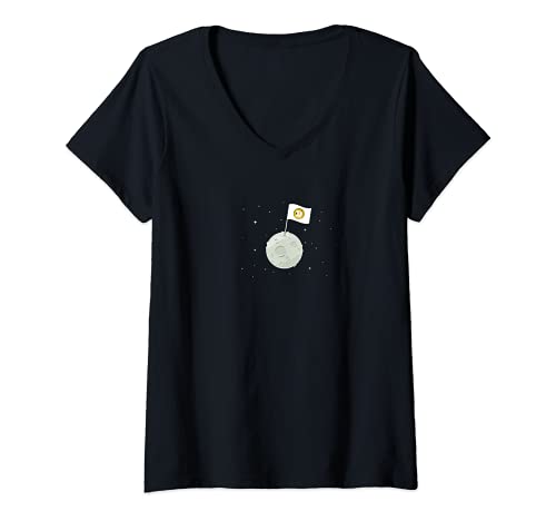 Womens Dogecoin DOGE To The Moon V-Neck T-Shirt