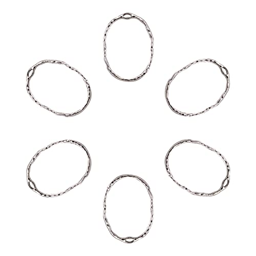 PandaHall 10pcs Alloy Oval Open Back Bezel Pendants - Image 2