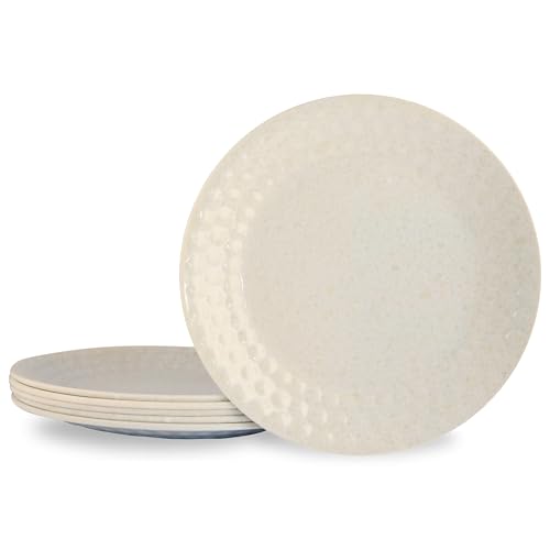 Image of Melamine Quarter Plates | Round Half Plate | Microwave Safe | Break Resistant | Plates for Snacks, Lunch, Dinner | Plates for Home, Office, Restaurant | Set of 6 | 7 Inch's (Ivory)