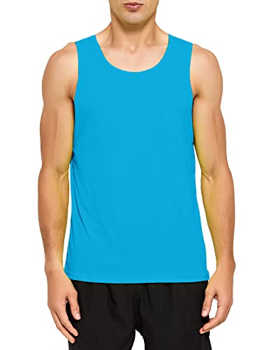 Image of DEMOZU Men's Neon Running Athletic Workout Tank Top Quick Dry Swim Beach Pool Gym Tank Top Sleeveless Muscle Shirts
