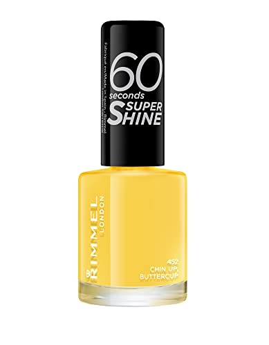 Rimmel 60 Seconds Super Shine Nail Polish Quick-Dry Nail Polish Ultra-Shiny Finish Easy to Apply Vibrant Colour Long-Wearing Clean and Improved Formula Vegan 8ml