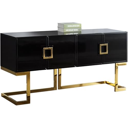 First of a Kind Modern Contemporary Sideboard - Kitchen Buffet Cabinet with Gold...