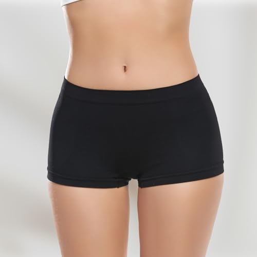 Womens Boy Shorts Underwear - No Show Seamless Boyshort Panties Stretch Boxer Briefs for Ladies Pack2