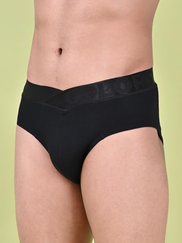 Image of Rupa Colors Modern Solid Brief for Men, Cotton Blend, Regular Fit, Outer Elastic, Pack of 1