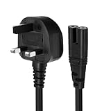 UXWEN 2 Pin Power Cord Lead for TV / PS3 / PS4 / PS5 / Xbox One X/Xbox 1s, Replacement for HP Envy/OfficeJet, Canon Pixma/Maxify Printer Cable (5M/16.4FT)