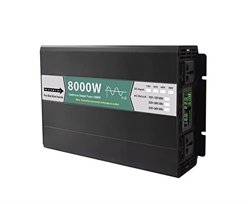 Inversor Solar de Onda sinusoidal Pura 12V 24V 48V CC a CA 8000w 12000W Convertidor de Banco de energía portátil Control Remoto para Camiones, Coches, autocaravanas, hogares(8000w,24v)