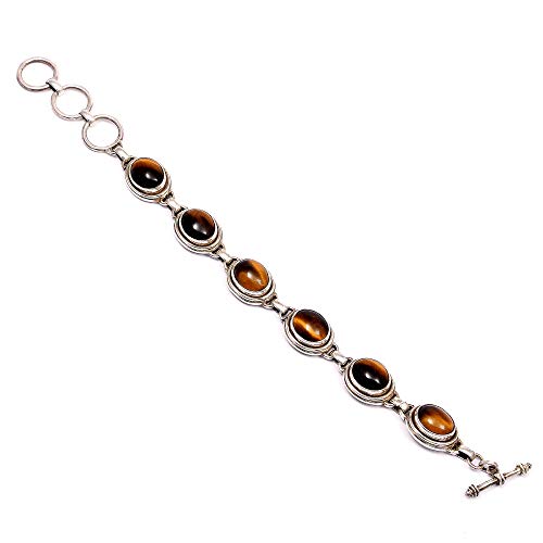 Bracelet de 8 pouces pour femme et fille en oeil du tigre