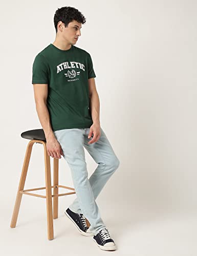 Image of Marks & Spencer Mens Printed Cotton Crew Neck Regular Fit T-Shirt
