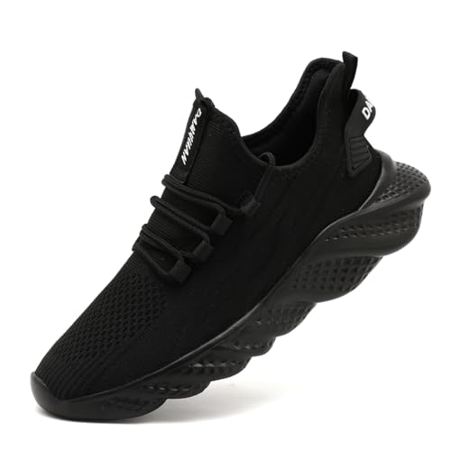 UROMGV Hombre de Deporte Zapatillas Correr Jogging Running Caminar Gimnasio Atlético Fitness Tenis Trabajo Sneakers Transpirables Zapatillas Deportivas Negro 46