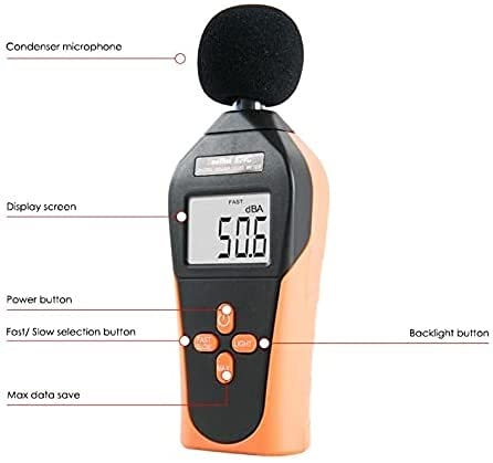 Decibel Meter Decibel Meter-Professional Sound Pressure Level SPL Reader Handheld Digital Messgerät Messbereich 30-130 dB(A) Accuracy 0,1 dB Noise Tester