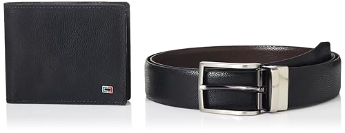 Image of Peter England Men's Reversible Leather Belt & Leather Wallet Combo - Premium Set