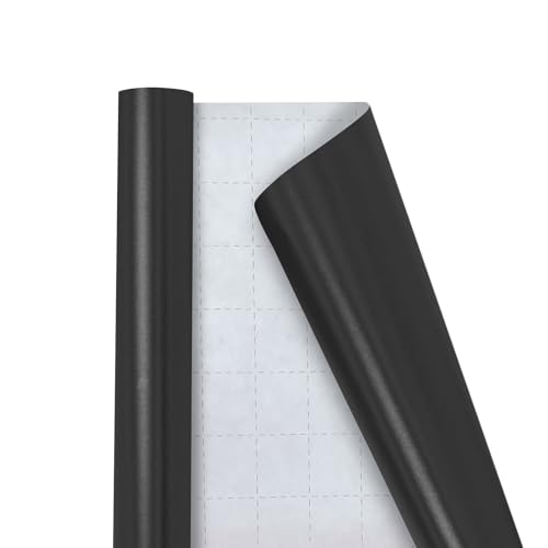Black Wrapping Paper - Solid Color Mystical Matte Black Gift Wrapping Paper Roll Perfect for Men Women Boys Girls Wedding Birthday Christmas Graduation Valentines Day Fathers Gifts - 17 x 120 inch