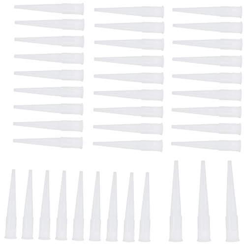 Yuannee Beccucci Silicone,50 PCS Ugelli per Cartucce Silicone Beccucci Alta qualità per Pistola Calafataggio Adattatore Universale Antigoccia con Punte Sigillatura per Colla Mastici e Lavori Edili