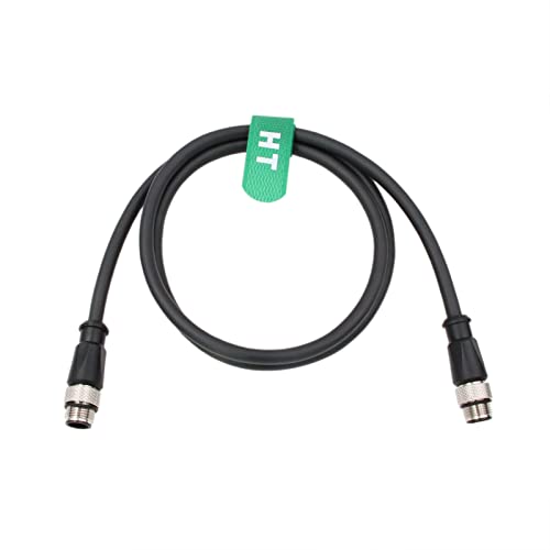 HangTon M12 A Coded 8 pin Male to 8 pin Male Signal Cable for Industrial Controls Automation, Device Network DeviceNet, CANopen, IO Link, Profibus, Actuator Sensor 1M
