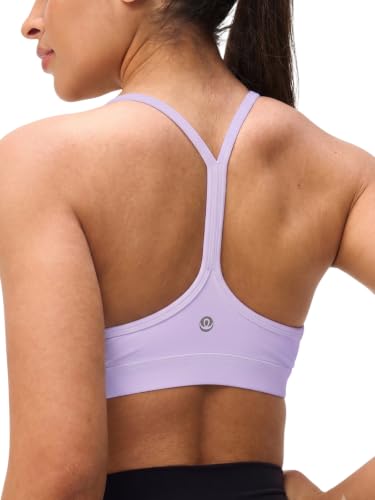 Image of Womens Y Back Padded Sports Bra Strappy U Neck Butter Soft Low Impact Workout Bras Yoga Pilates Walking