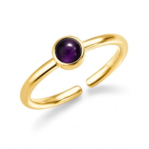 Natural Amethyst Ring for Women 925 Sterling Silver Adjustable Open Ring - image 1