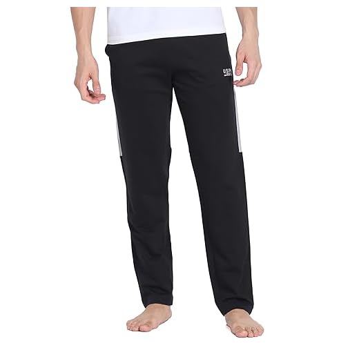 U.S. POLO ASSN. Men Solid Cotton Or001 Relaxed Fit Track Pants - Pack of 1 (Black L)
