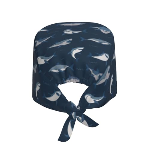 Image of Working Cap Scrub Cap with Sweatband Adjustable Unisex Women Tie Back Hat Nurse Surgical Caps