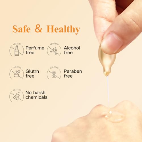 HKH Vitamin C Super Serum for Face - Anti Aging Skincare Vitamin E Facial Serum Capsules with Niacinamide - Vit C Serum Oil for Women - Moisturise & Even Skin Tone - Travel Friendly (38 Capsules)