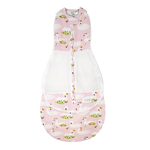 Image of Woombie Grow with Me Air Baby Swaddling Blanket, Convertible Swaddle Fits Babies 0-9 Months, Expands to Wearable Blanket for Babies up to 18 Months, Princess Swan