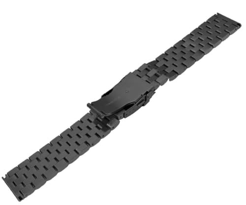 Image of Brushed Metal Watch Bands for Men Women Solid Stainless Steel Watch Band 18 /20 /22 /24 /26mm Watch Bracelet Strap Deployment Double Lock Deployment Buckle Black Silver Blue Gold