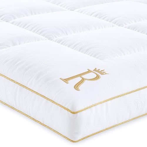 California King Size Mattress Topper - 8-23 Inches Deep Pocket, 400 TC Cotton Extra Thick, Soft Mattress Down Alternative Fill Cover Cooling Overfilled 1400GSM Mattress Pad - Royal Therapy