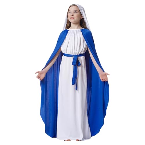 HoveeLuty Disfraces bíblicos para niños, disfraz de Jesús incluye falda con capa, pañuelo blanco y cinturón, disfraz religioso navideño para Navidad, cosplay, disfraces bíblicos, de Jesús para adul