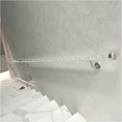 Rambarde d'escalier en acrylique transparent de 1,20 m avec support argenté - 7