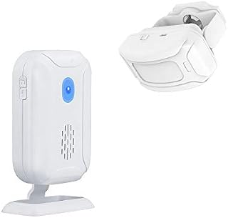 Wireless PIR Motion Sensor Detector Security Alarm Chime, Shop Store Office Home Front Door Entry Welcome Doorbell, Mailbox Alert, Garage Driveway Alarm, with Night Light